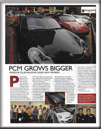 As a Director of Porsche Club Malaysia